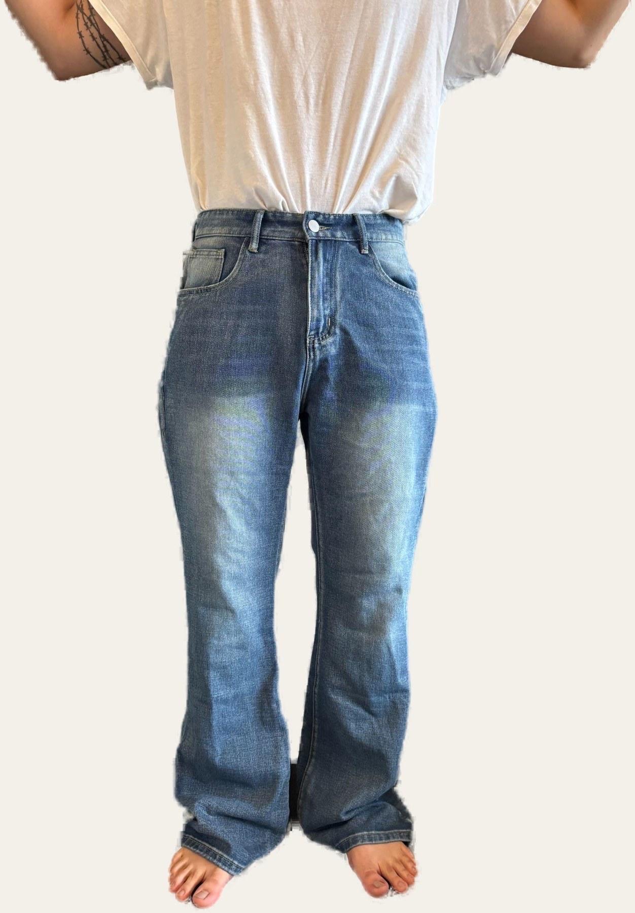 The original physical bootcut jeans, front view.