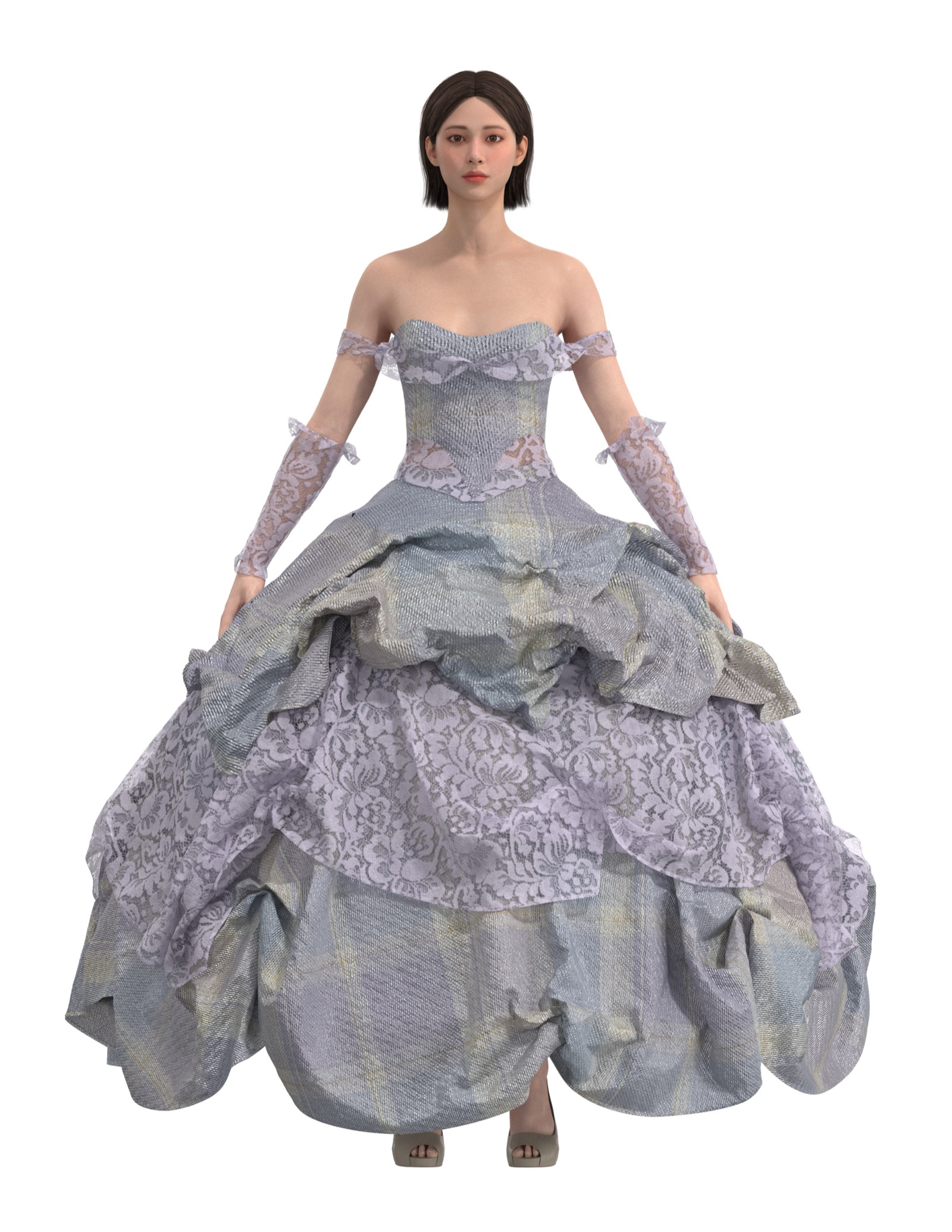 Purple Lace Rococo, front view.