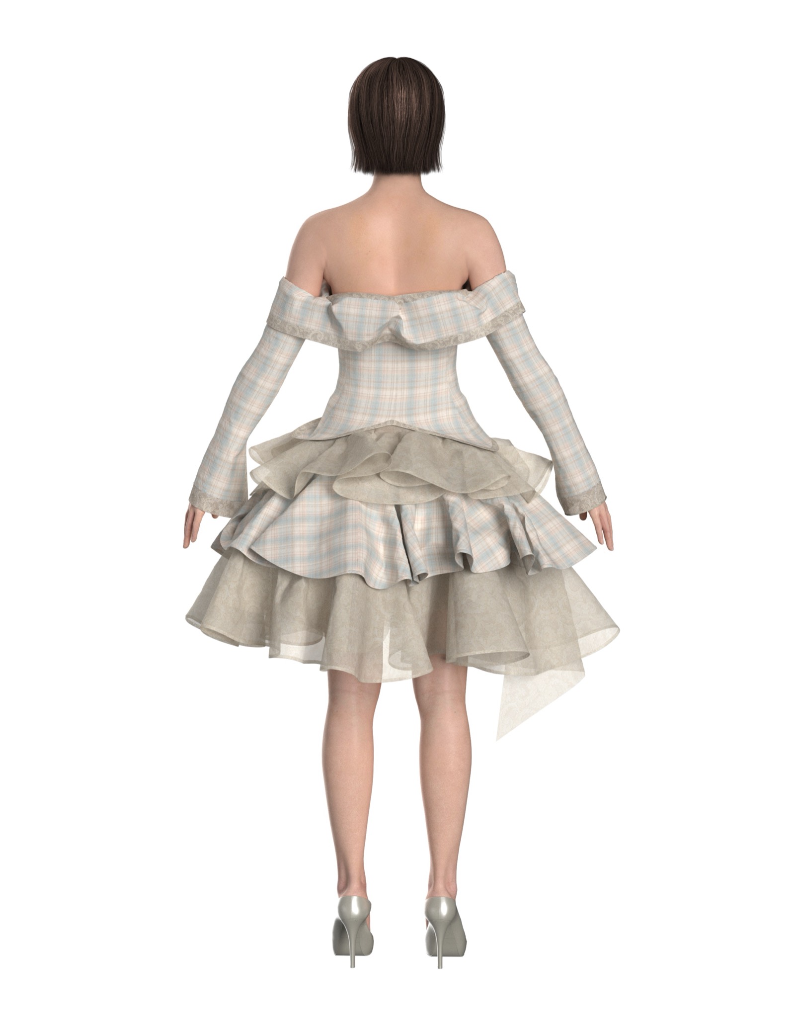 Porcelain Plaid, back view.