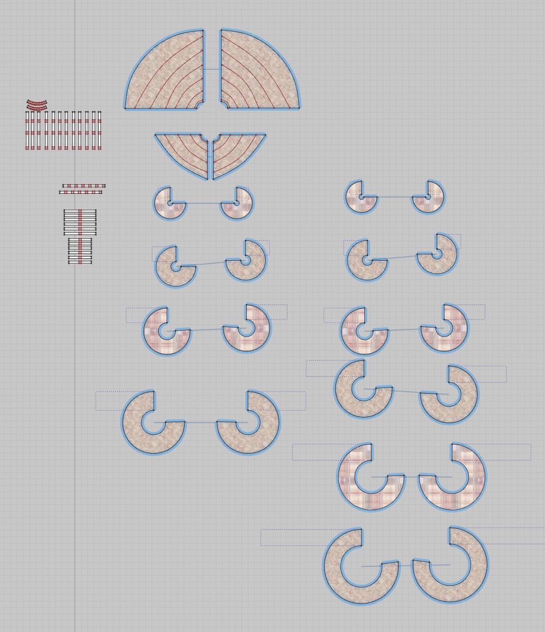CLO3D 2D pattern pieces for Ribboned Tartan Reverie, sheet two.
